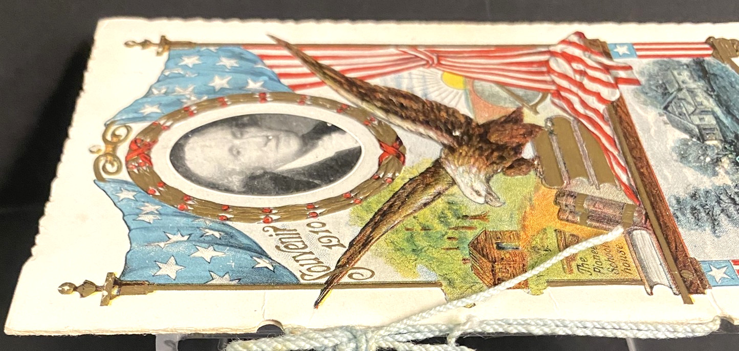 1910 Souvenir Memento Booklet Pioneer School House Embossed Americana Ephemera