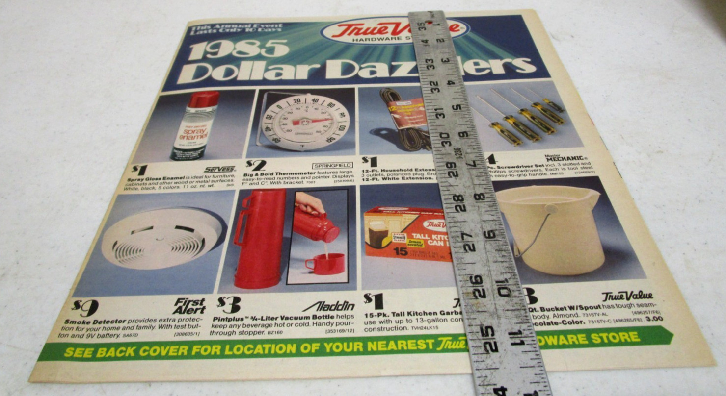 1985 VINTAGE 1980s TRUE VALUE HARDWARE STORE ADVERTISING SALES NEWSPAPER CATALOG