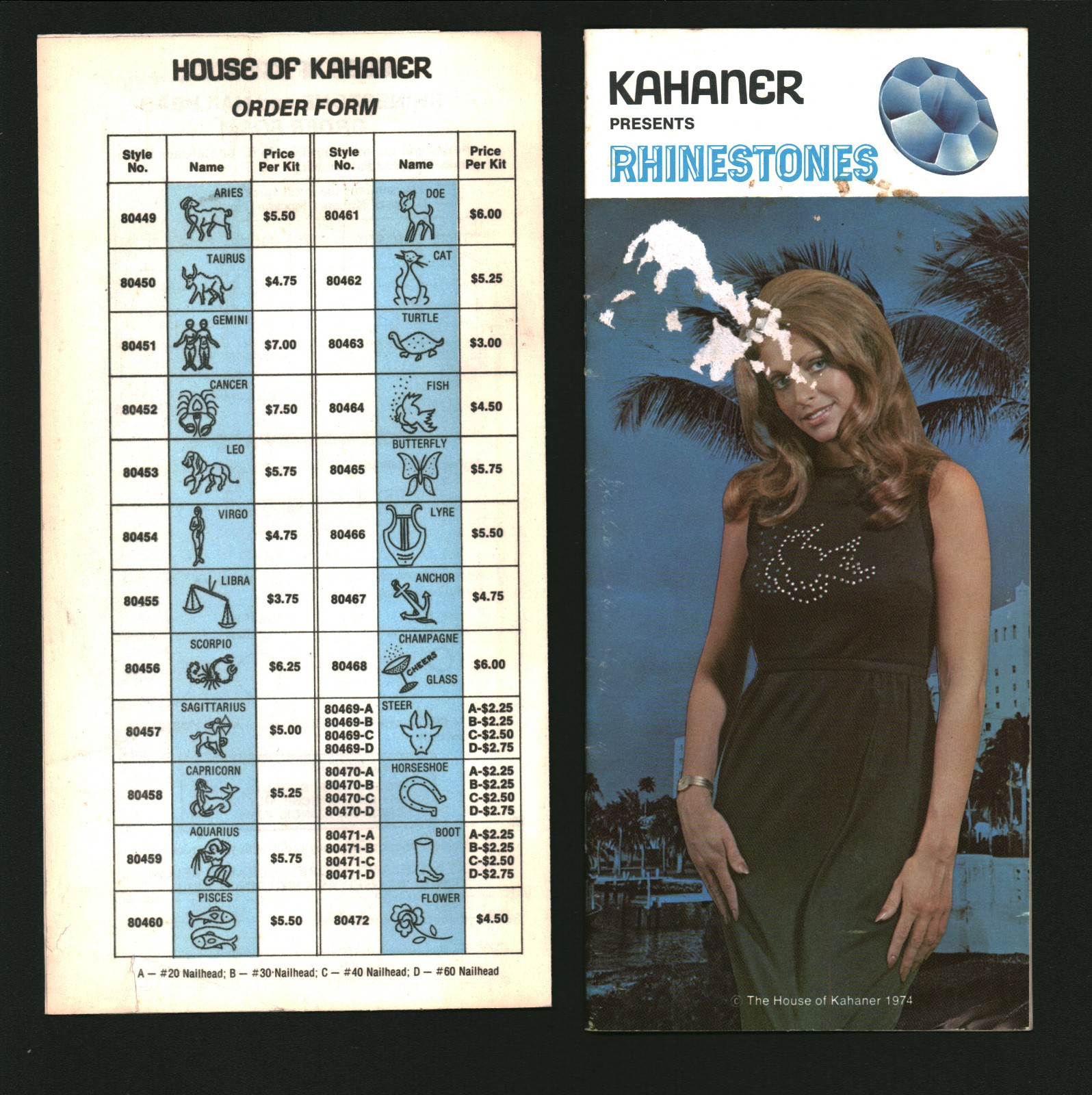 House of Kahaner Rhinestones Brochure 1970s Fashion 1974 Ronco Ron Popeil