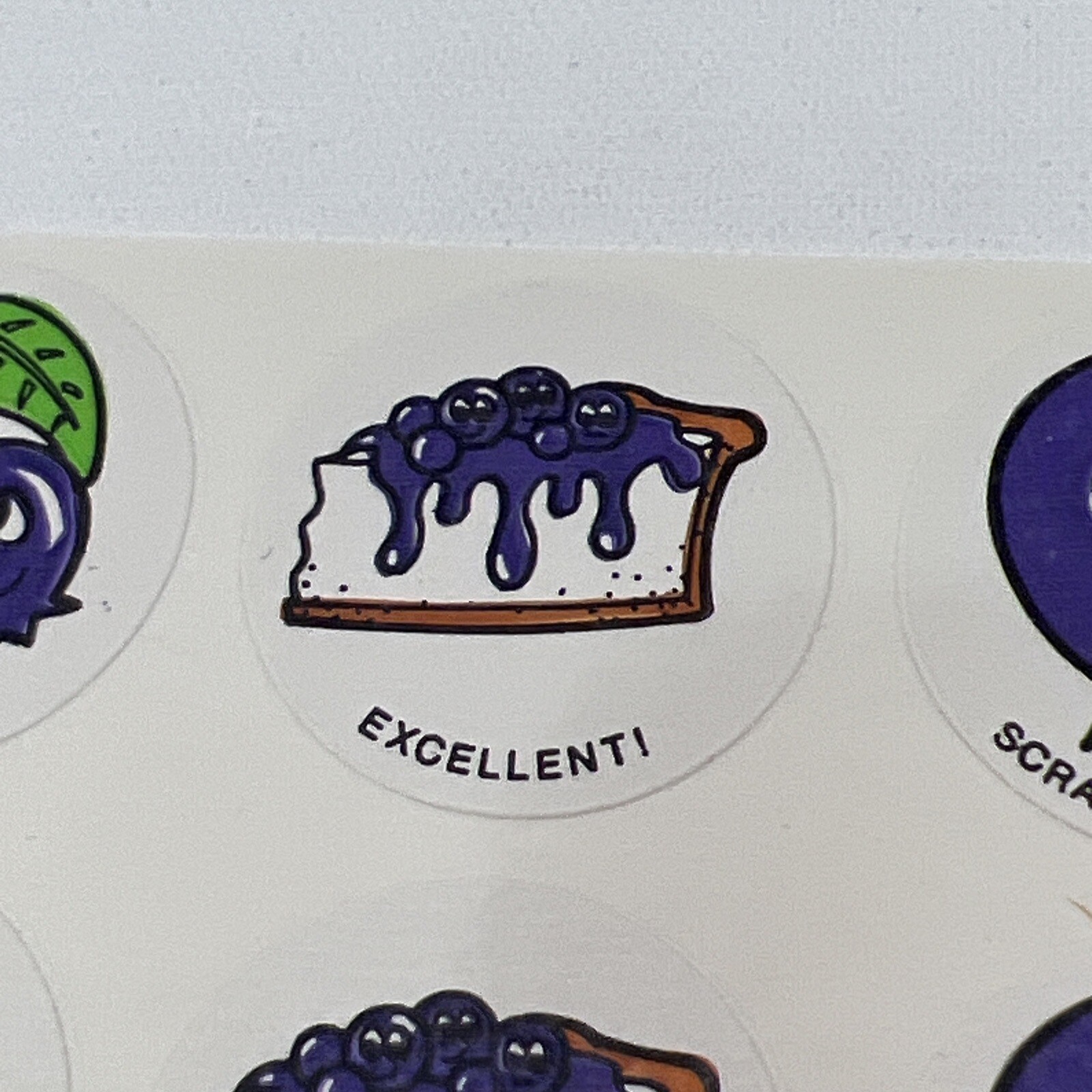 RARE Vintage Matte Scratch & Sniff Stickers 70’s Blueberry Blueberry Cheesecake