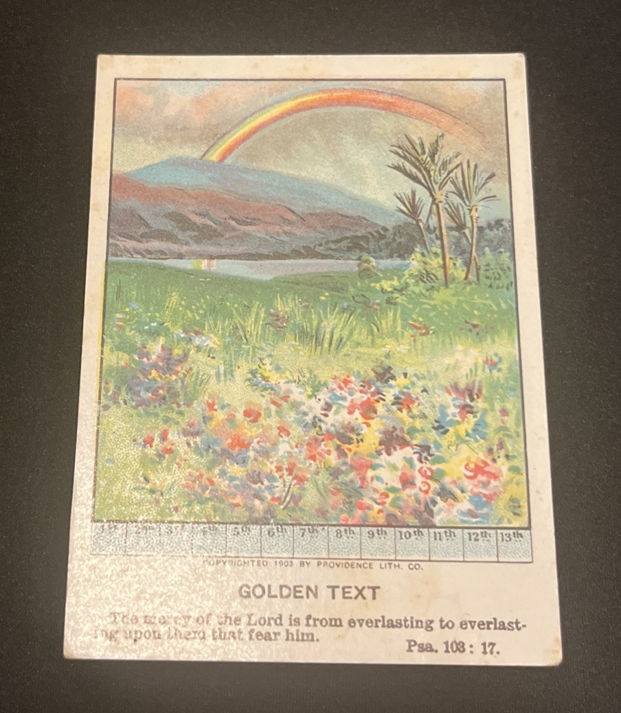 Antique 1904 Golden Text Bible Lesson Card Providence Lithograph Co