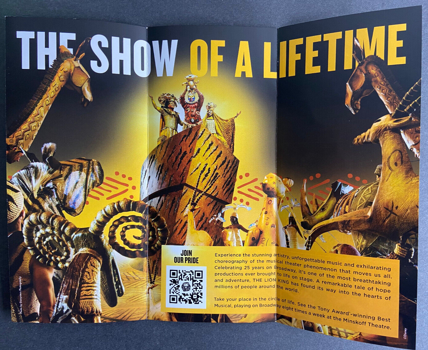 Disney The Lion King 25 years 2022 Ad Flyer Broadway New York City Advertisement