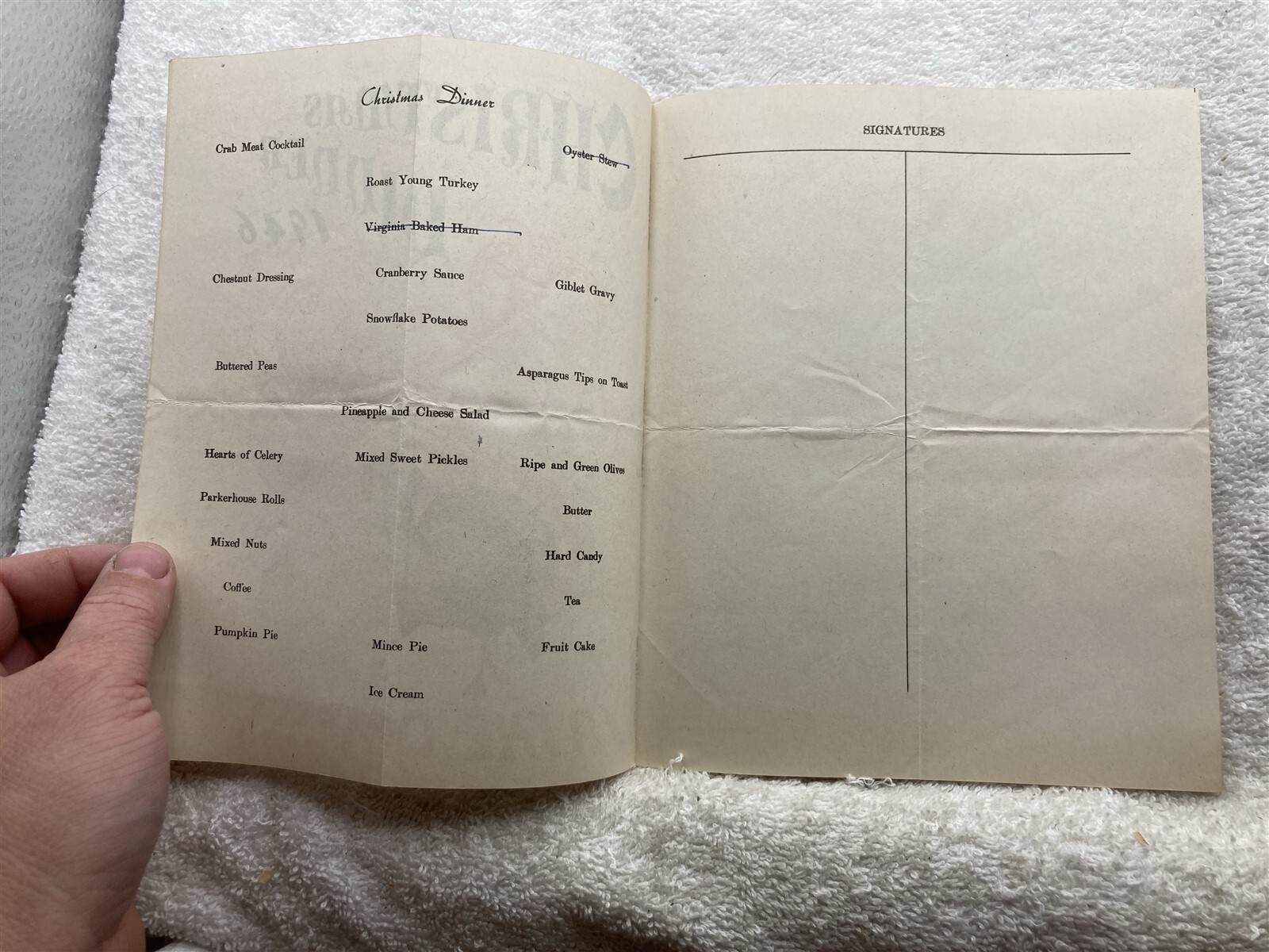 1946 Christmas Dinner Army Air Force Base Unknown Location Korean War Vtg