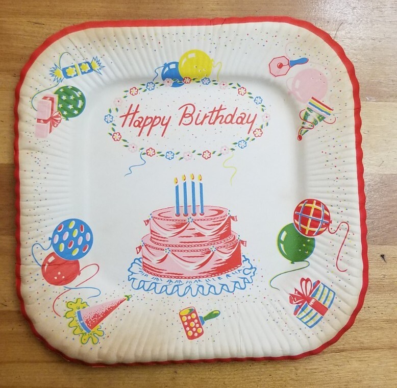 8 Reed? 1940’s-1950’s *HAPPY BIRTHDAY PAPER PLATES*