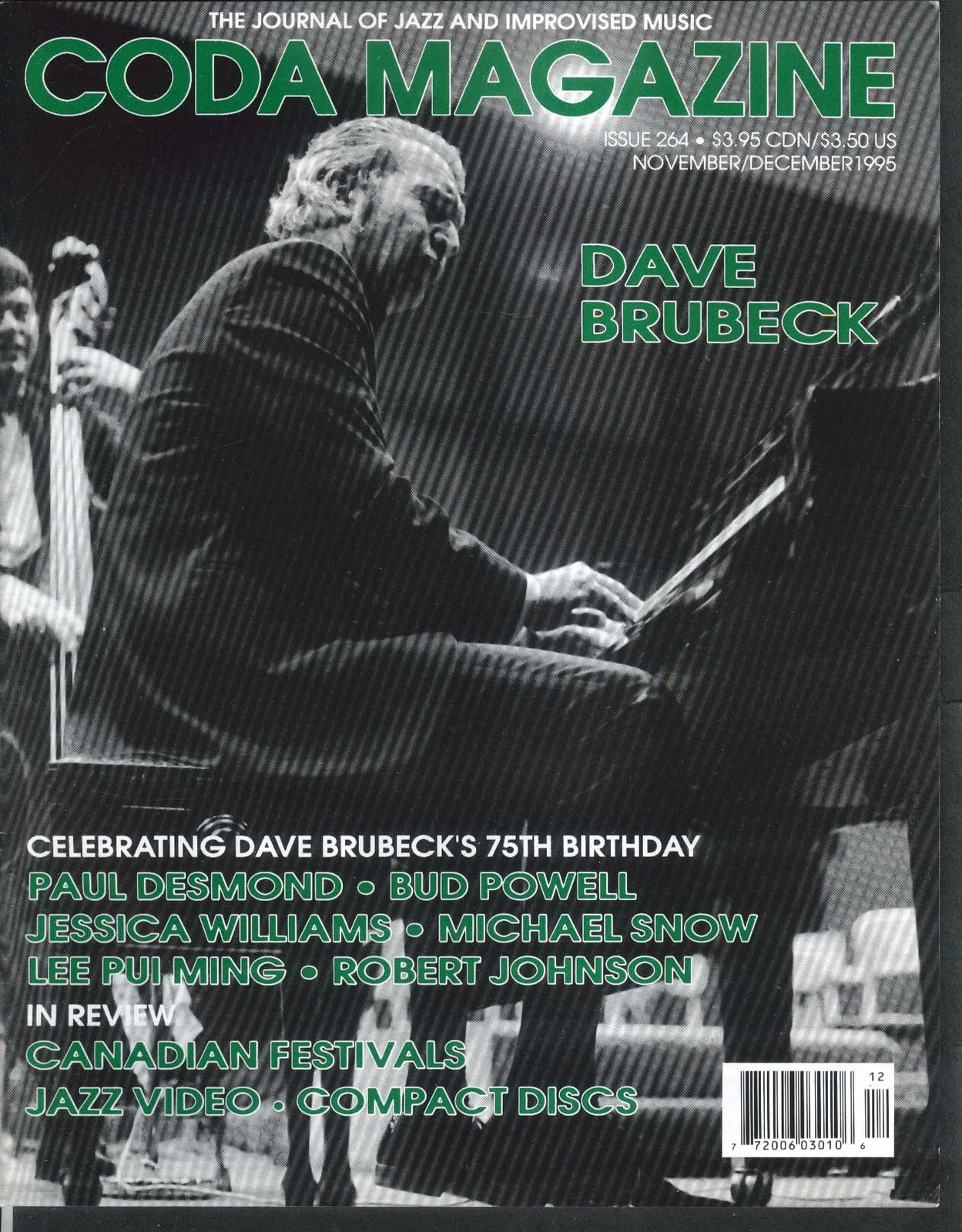 CODA #264 Dave Brubeck Paul Desmond Bud Powell Jessica Williams ++ 11-12 1995