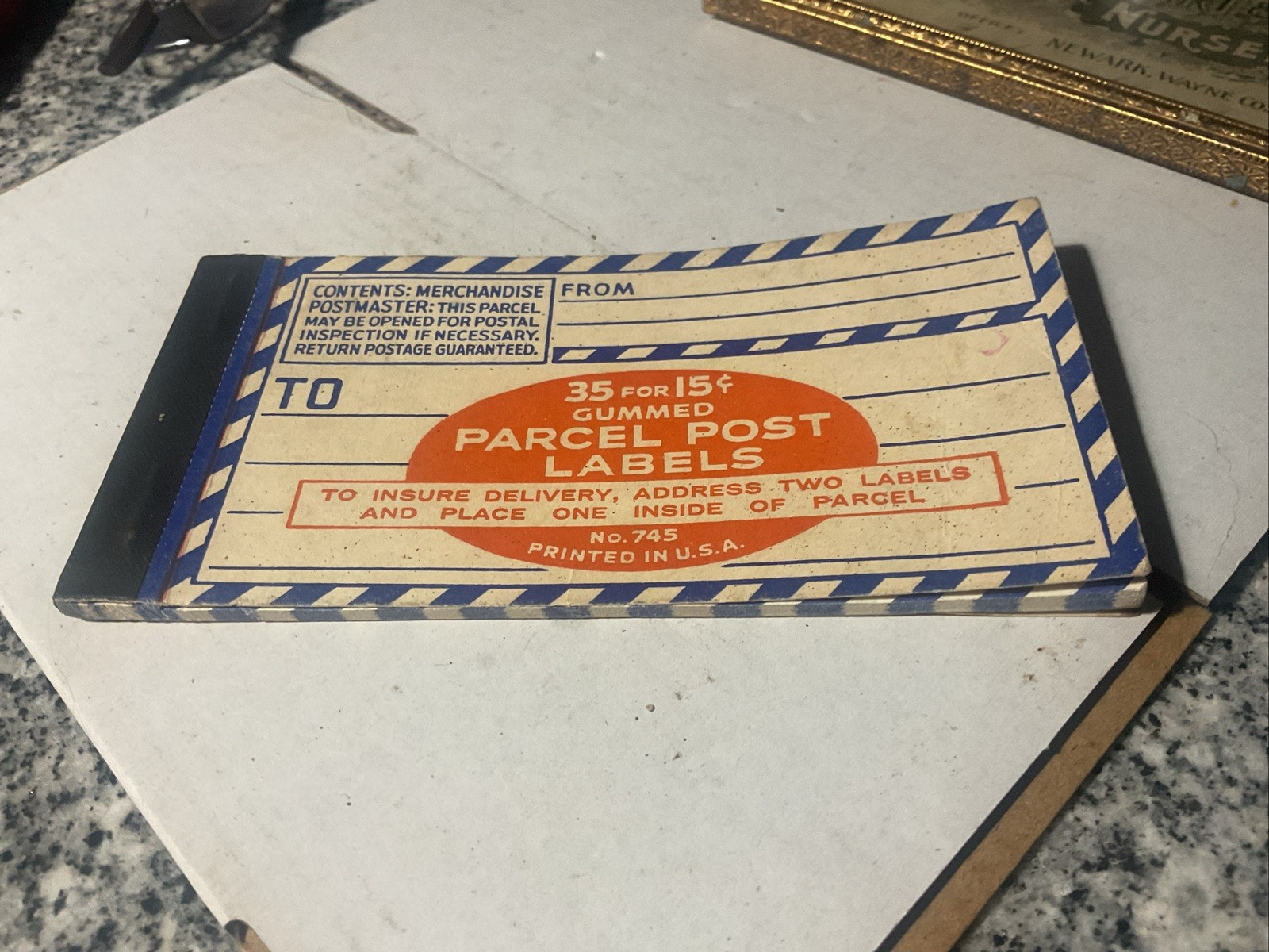 VINTAGE PARCEL POST LABELS GUMMED 4 1/2″ X 2 1/2″