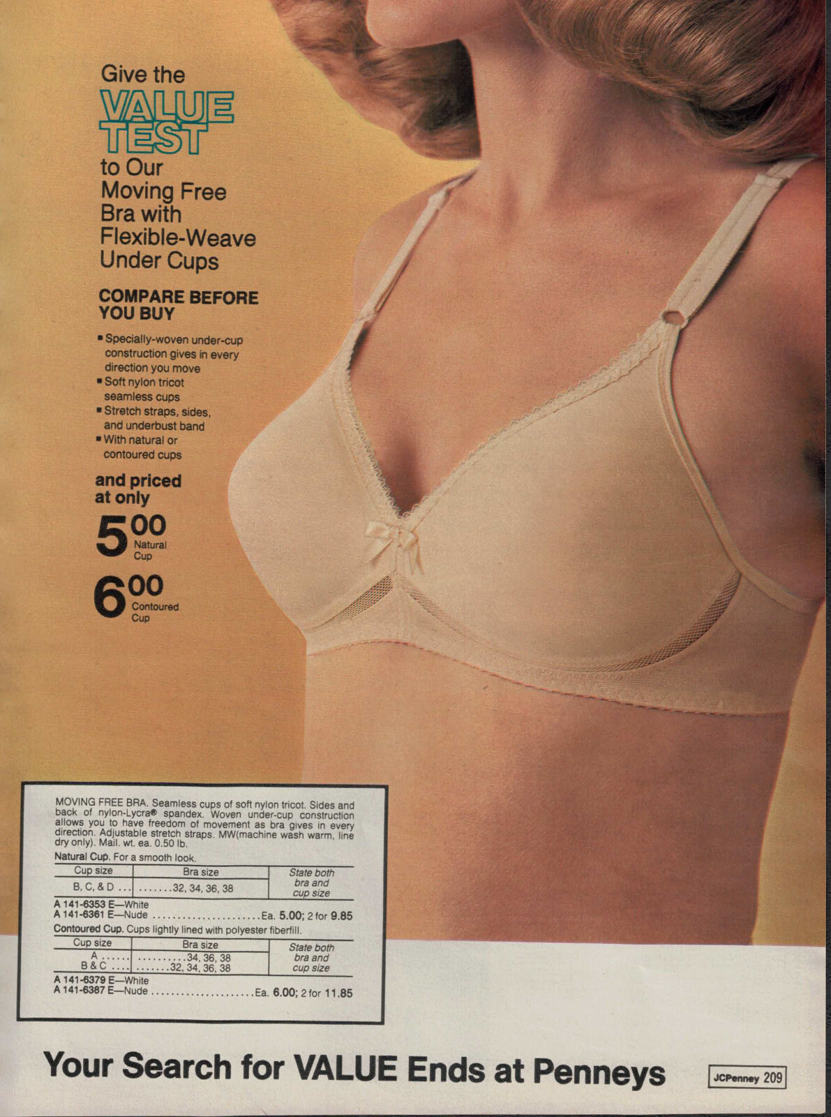 MID-1970S JCPENNEY CATALOG LINGERIE & BRA CLIPPINGS PAPER ADS PRINTS