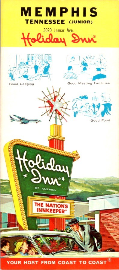 Holiday Inn Memphis Junior Rack Card 1960s Graceland Elvis Presley Lamar Ave