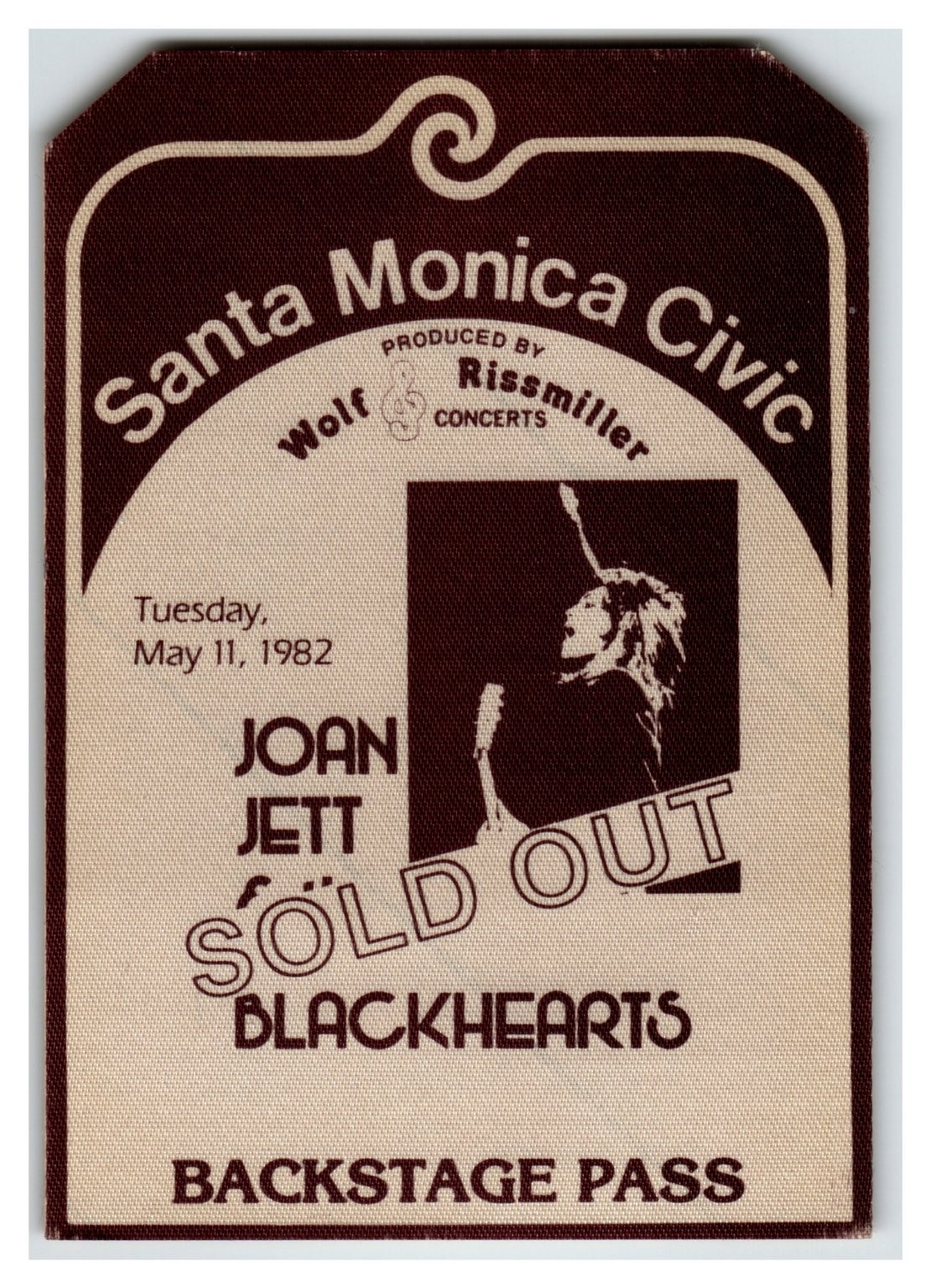 Vintage Joan Jett & The Blackhearts Backstage Pass Santa Monica Civic 1982
