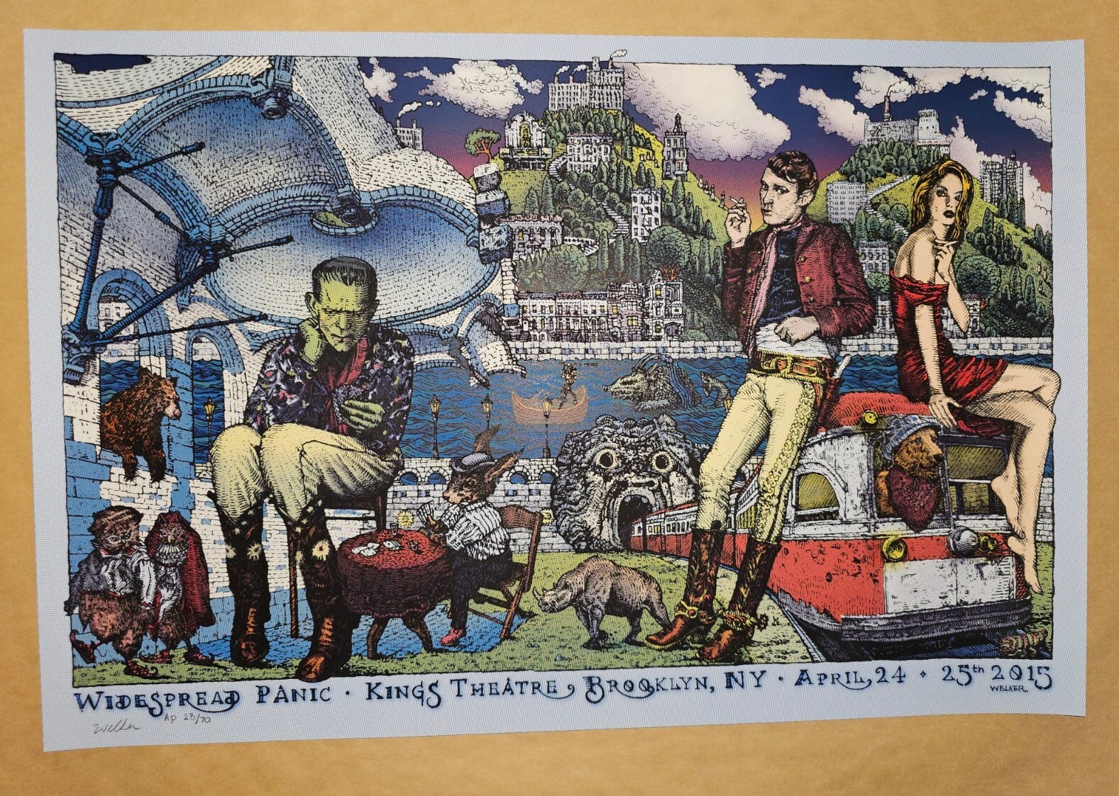 Widespread Panic David Welker Brooklyn New York Signed Poster Screen Print # NY