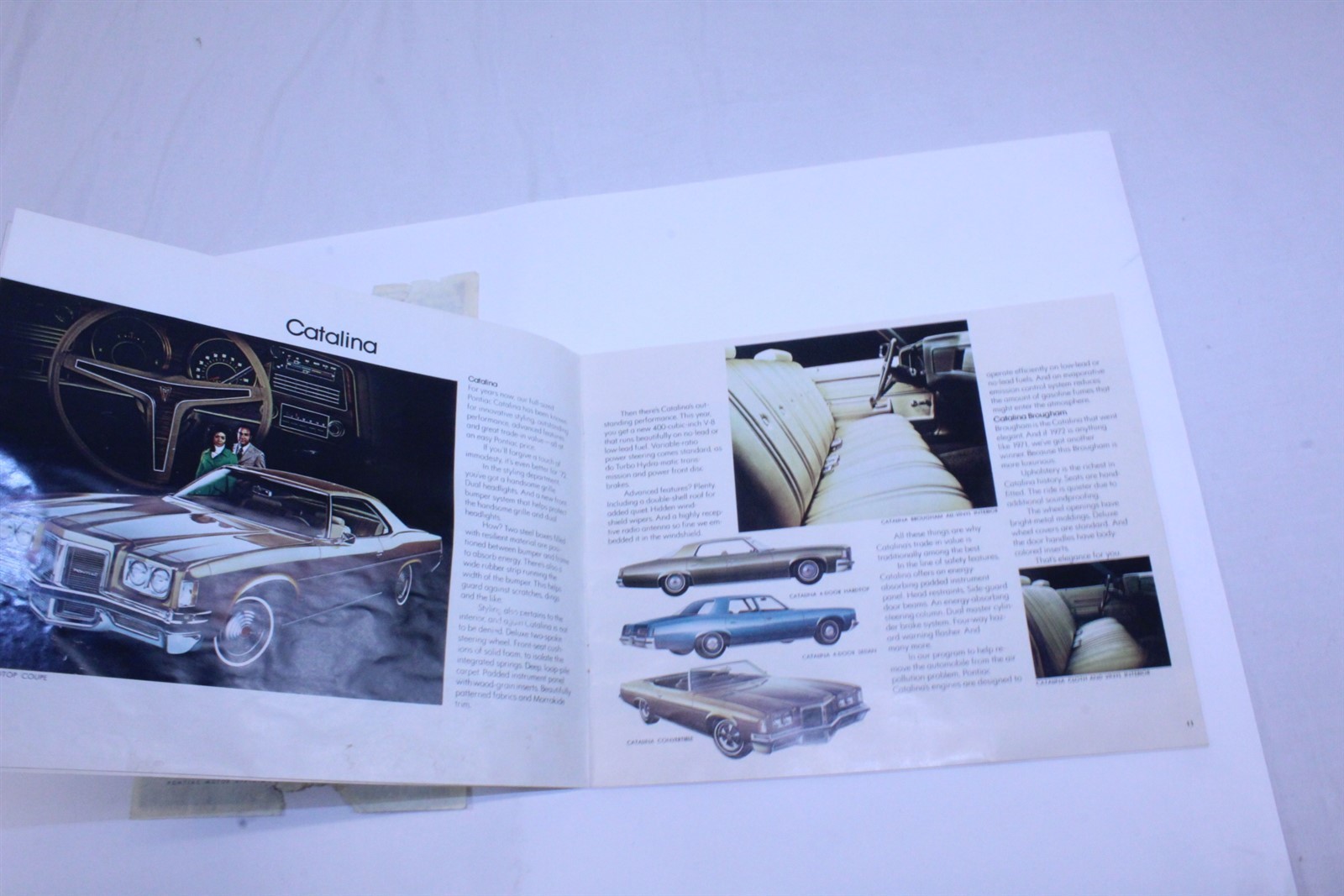 1972 Pontiac Brochure & Original Window Sticker From 4 Door Sedan Catalina