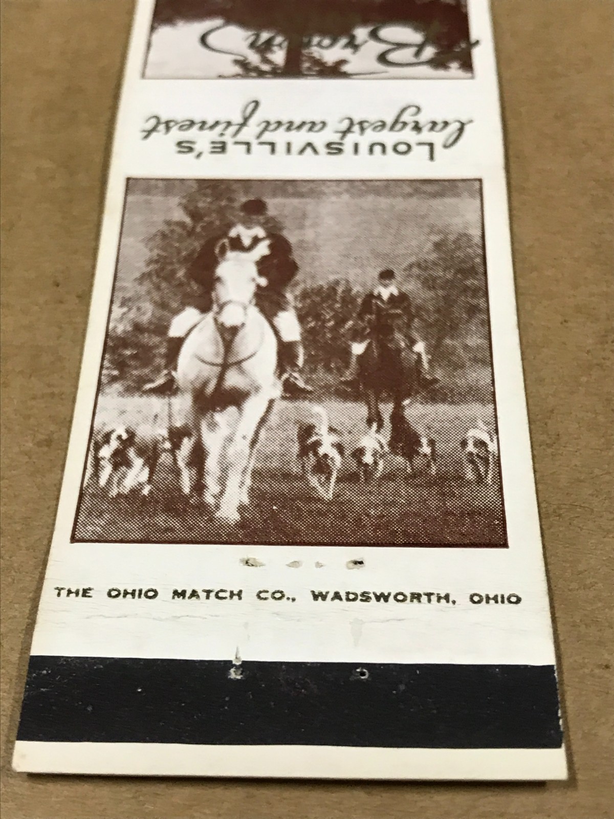 Vintage Brown Hotel – Louisville, Kentucky – Matchcover, Matchbook