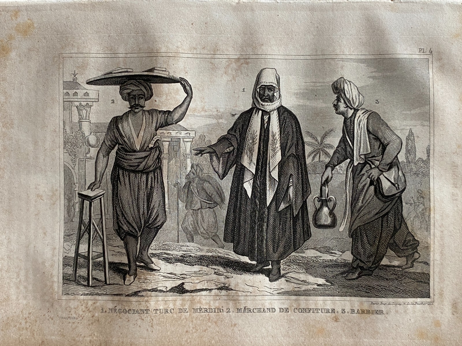 Engraving Turkey – Merchant Of Merdin – Jam Merchant – Barber