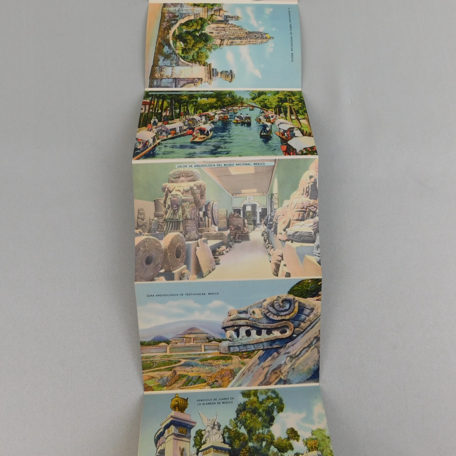 Vintage 30s 40s Views from Mexico Souvenir Photo Folder Postcard