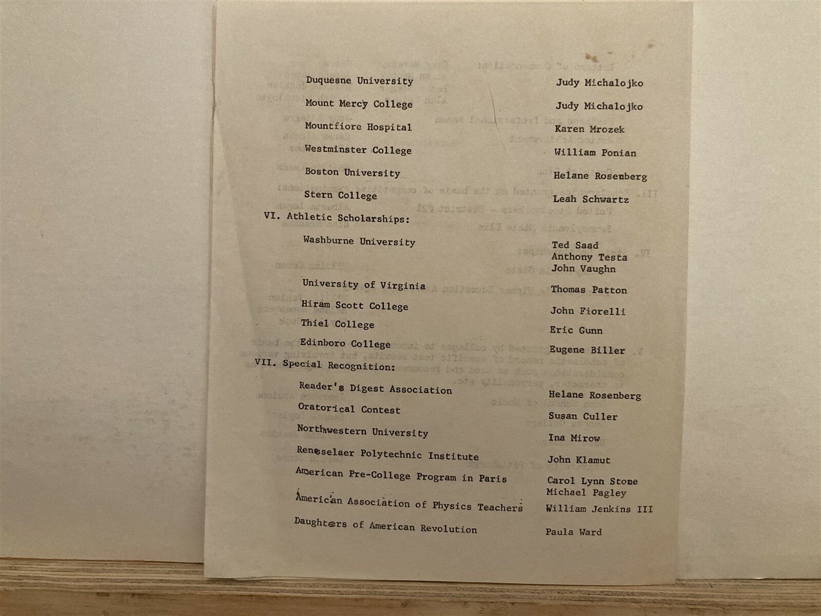 1966 New Castle High School Senior Recognition Programs Pennsylvania PA Vtg