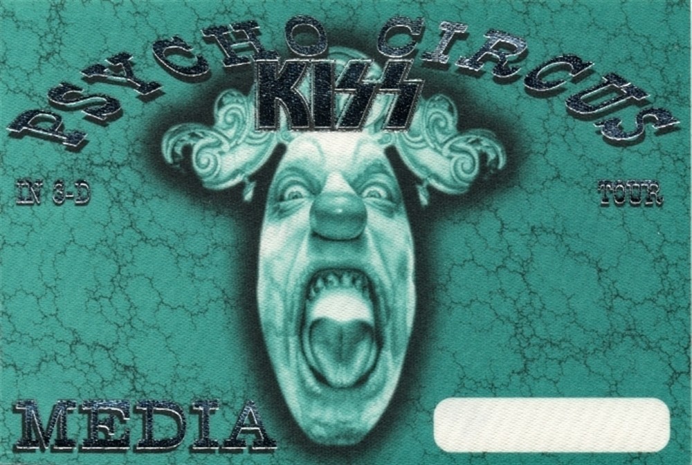 KISS 1998 Psycho Circus concert tour memorabilia Media foil Backstage Pass