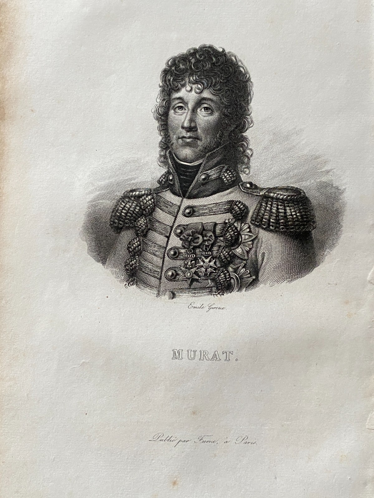 Engraving History of Napoleon 1830 “Murat” By Emile Giroux