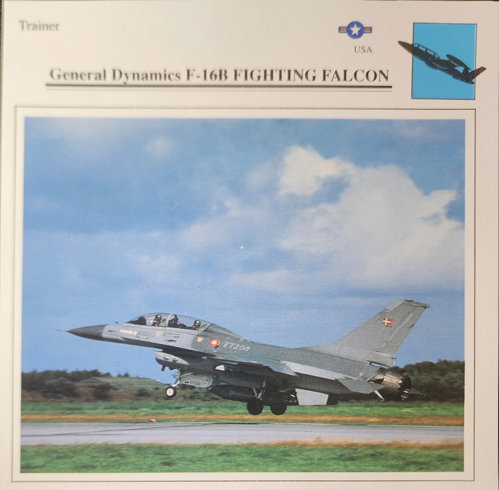 General Dynamics F-16 Fighting Falcon Picture Original Aircraft Collector Card