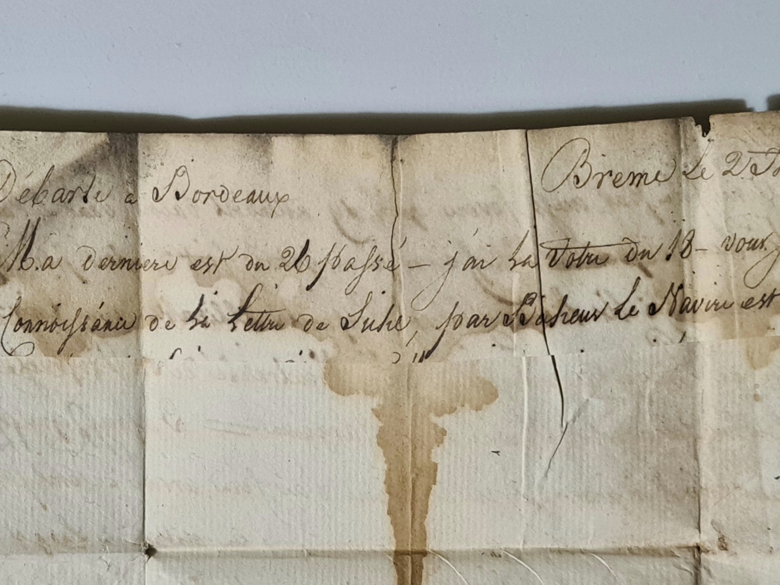 Antique Letter Mail 1st Empire Napoleon I Germany Bremen Bordeaux 1809