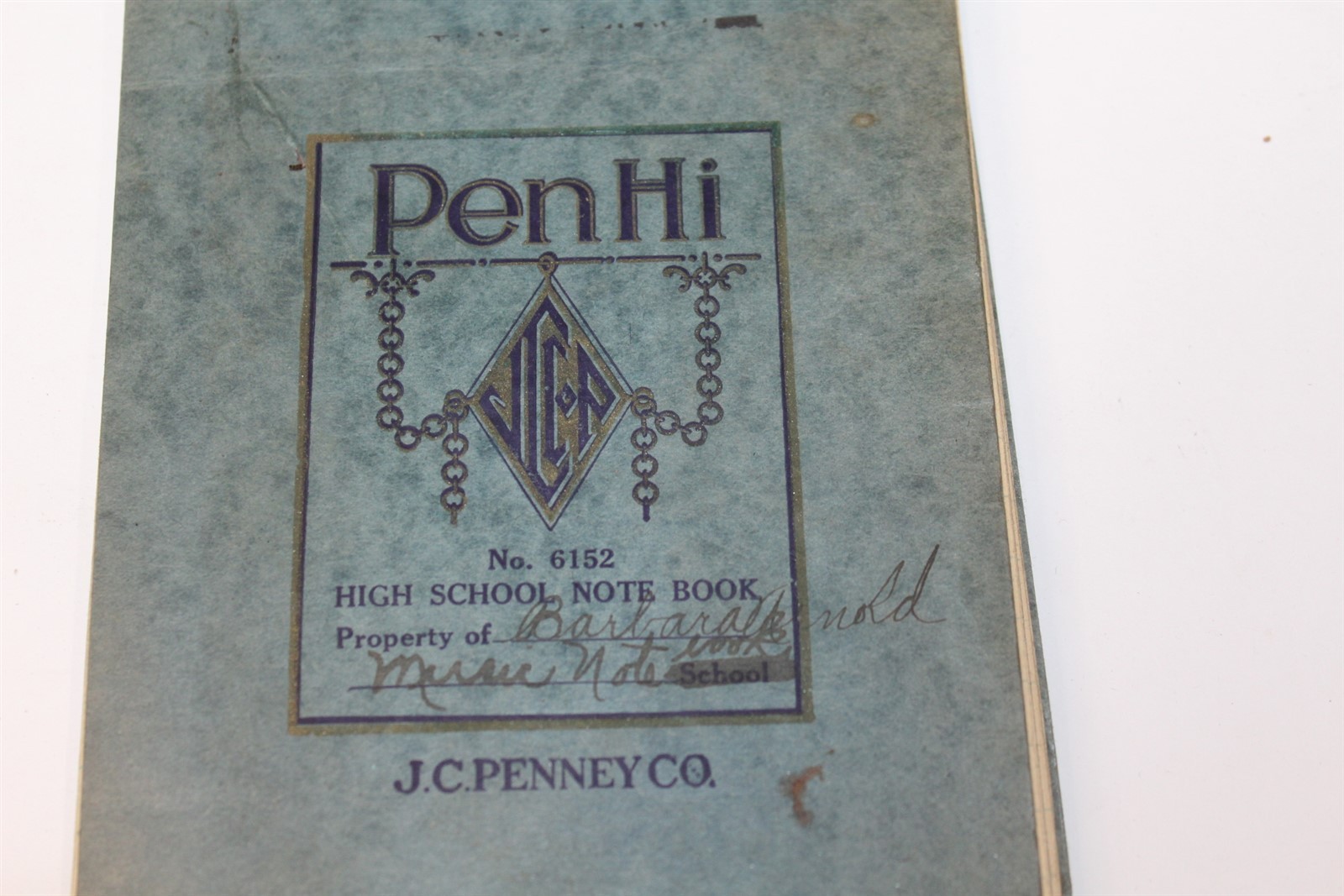 Vintage Collectible High School Notebook Piano Notes with Report Cards