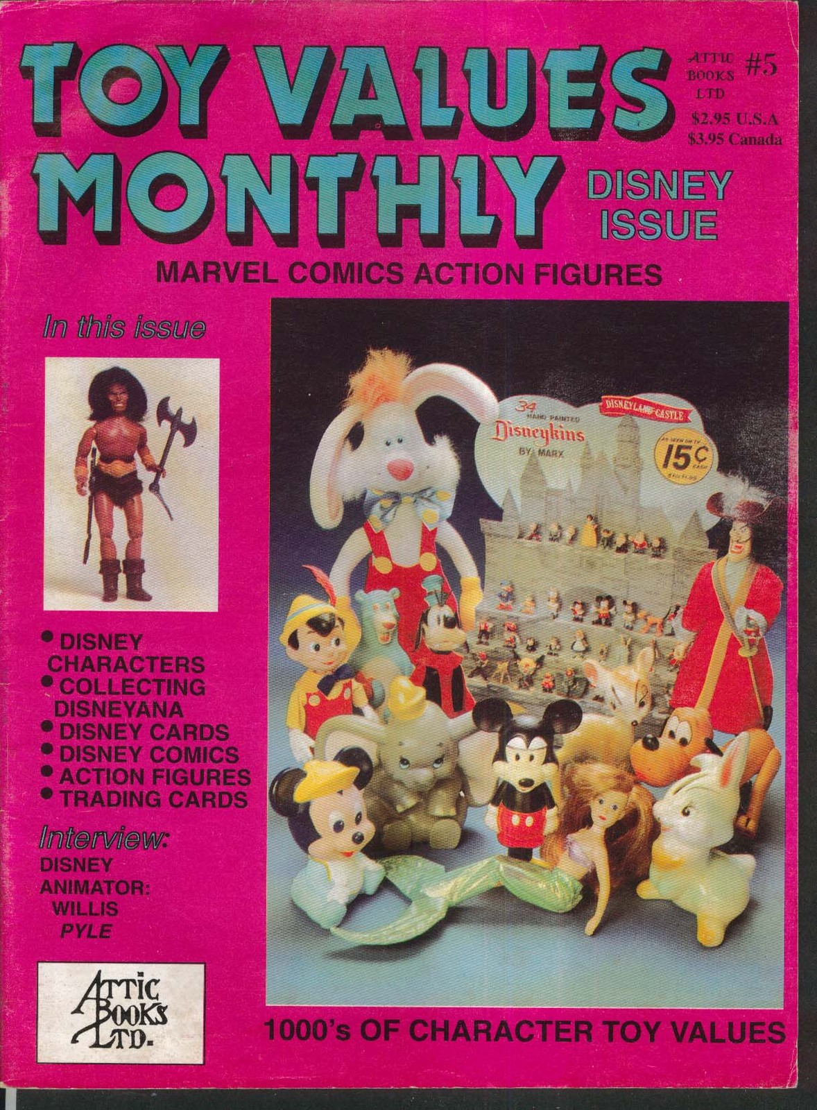 TOY VALUES MONTHLY Walt Disney Marvel Willis Pyle Comics Action Figures 11 1991