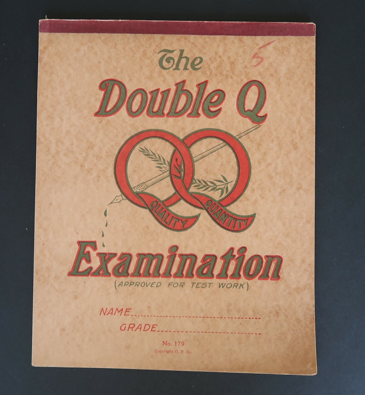 Vintage Osborn Paper Co. The Double Q Examination Composition Lined Notepad