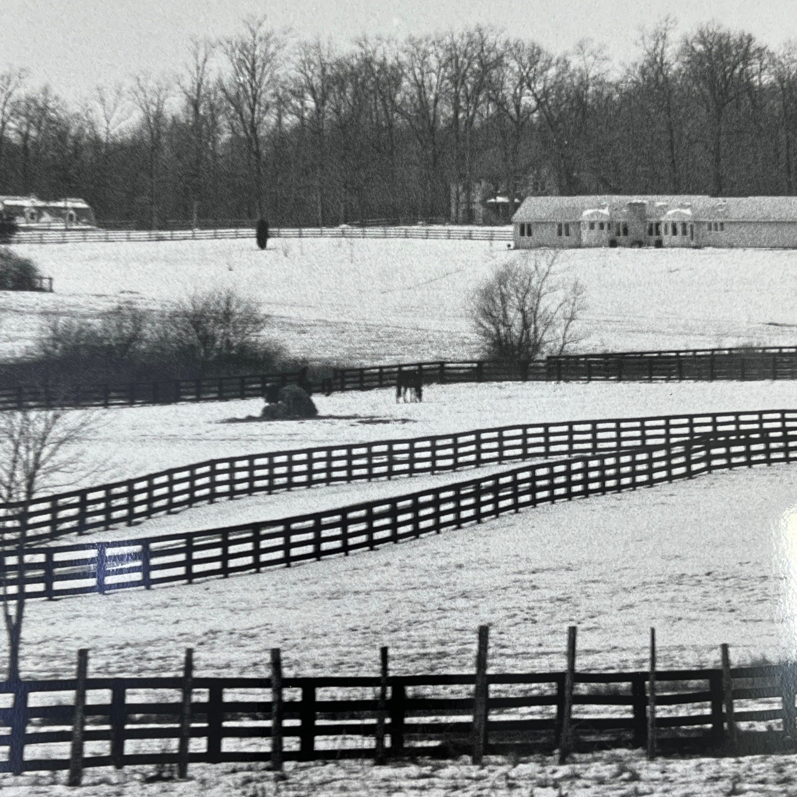 Vtg Original Art B&W Photo Winter Farmhouse Randolph Allen Kennedy 11×14 FL4-2