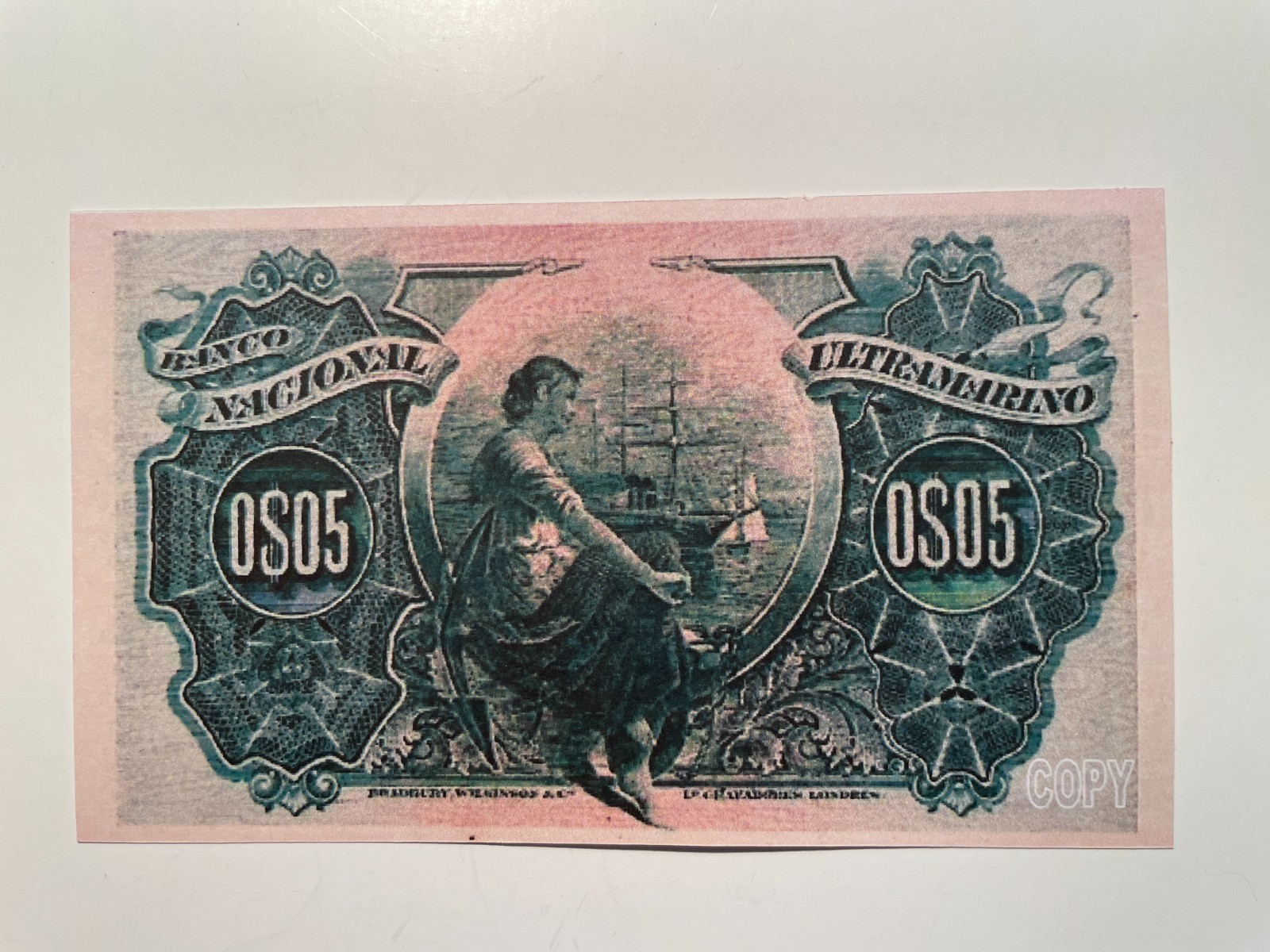 Cape Verde, Cabo Verde 5 Centavos 1914 Banknote Reproduction