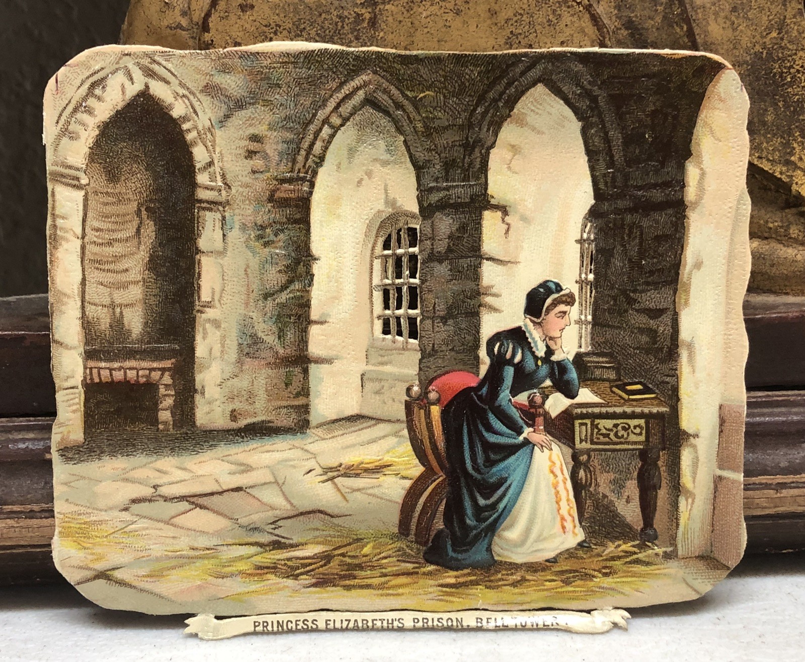Princess Elizabeth Prison Bell Tower Victorian Die Cut Scrap – L4