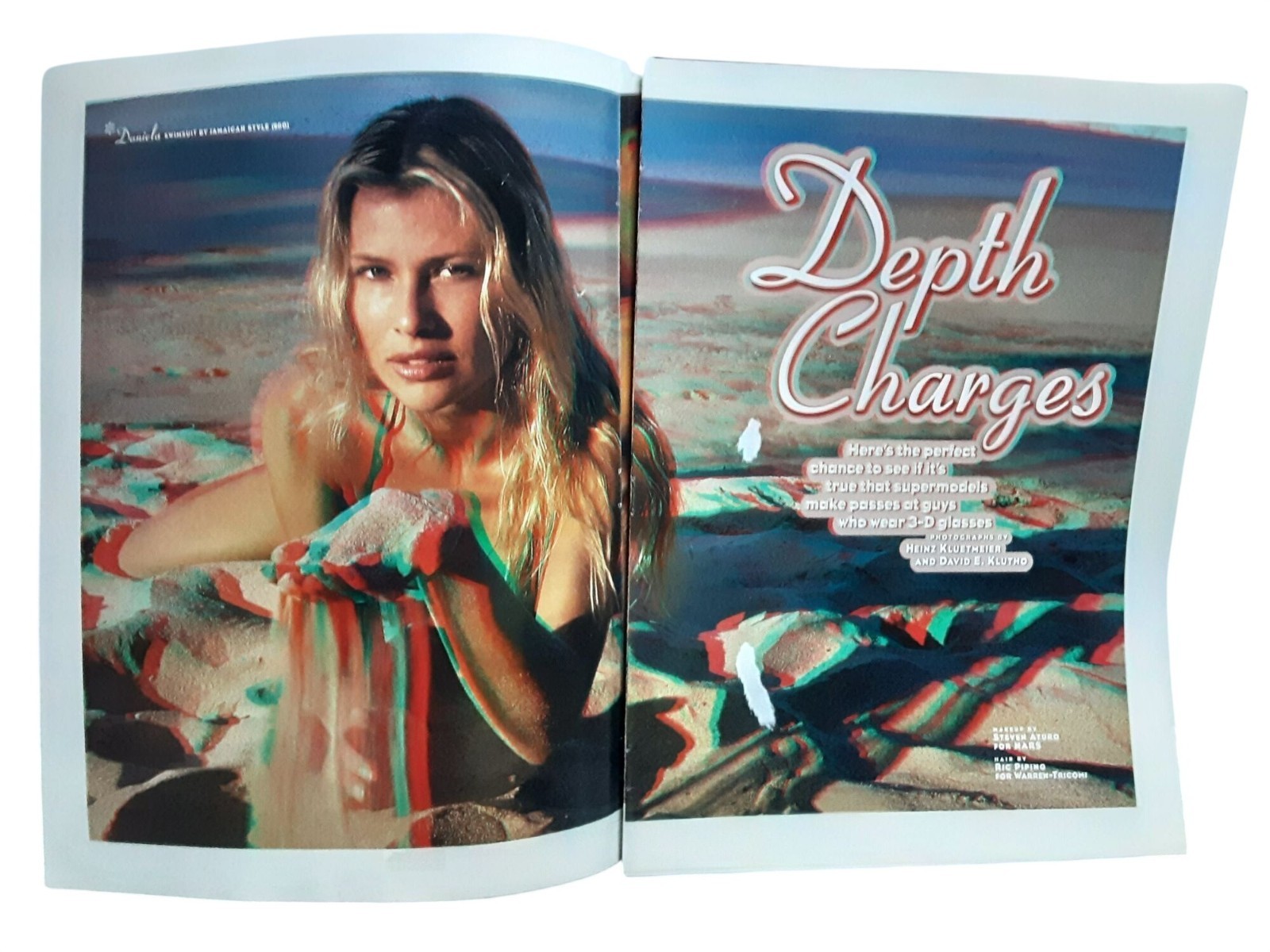 Vintage 2000 Swimsuit Models 3D Magazine Photo Feature 19 Page Section