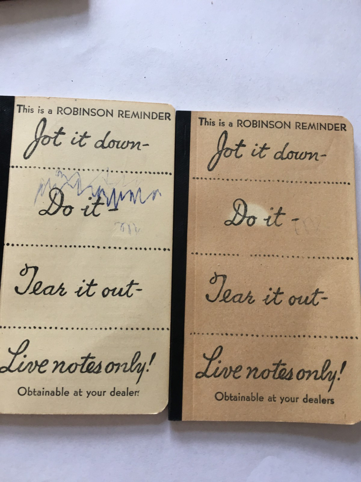 1940’s ? Robinson Reminder Note Pad