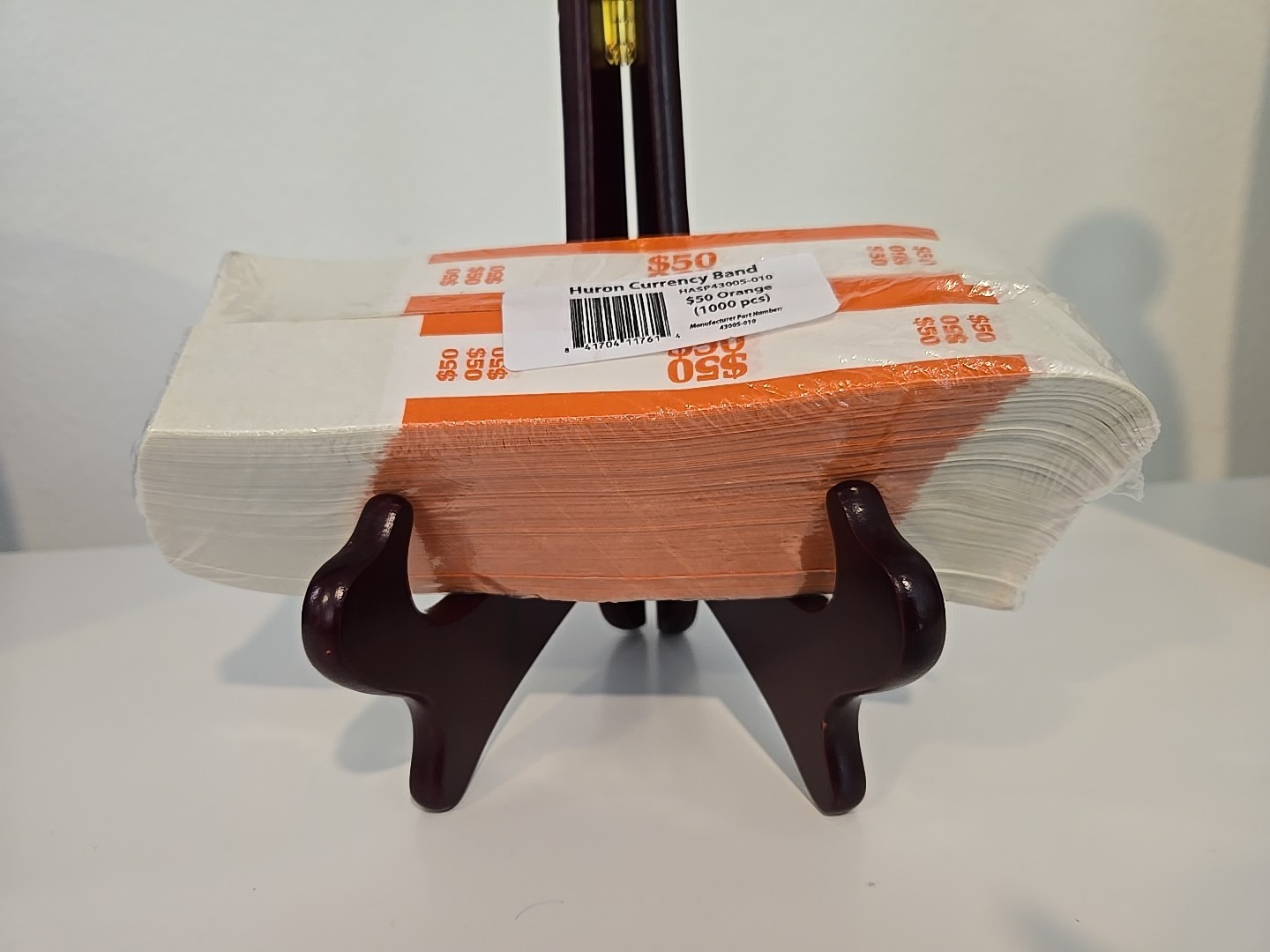 1000 Self-Sealing Orange Bill Money Straps Bands $50 Cash Wrappers Currency