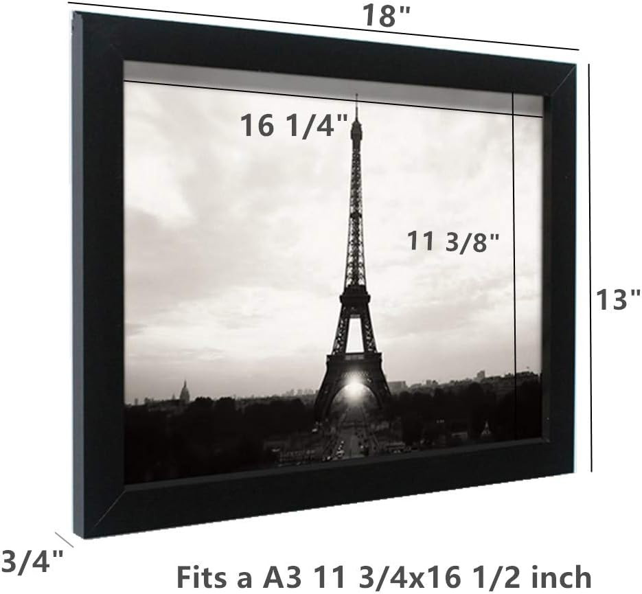 Poster Frame A3 -Actual Fits 11 3/4X16 1/2 Inch Photo,Print,Poster,Portrait or A