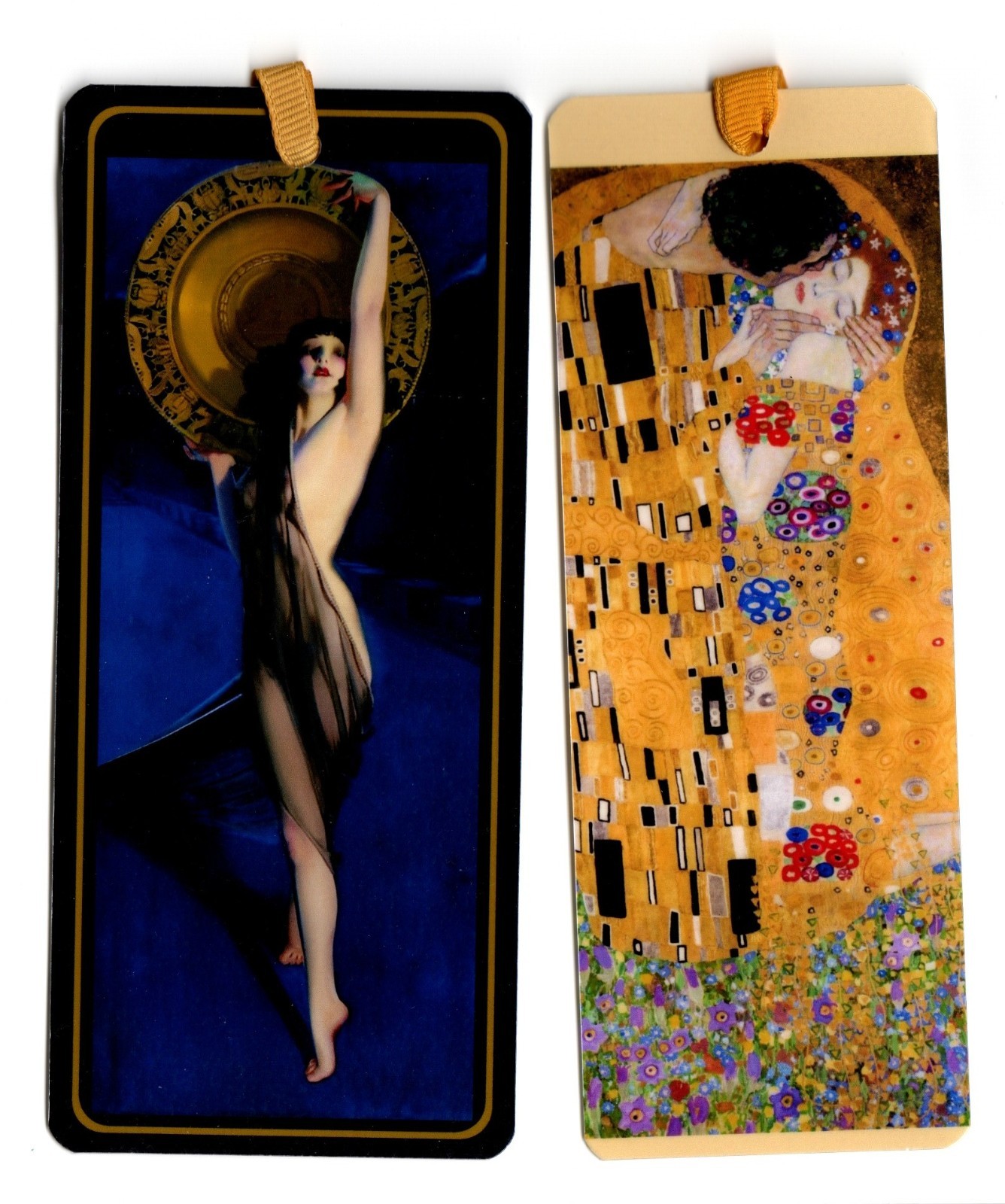 BOOKMARK Destash – Art Deco & Gustav Klimt art THE KISS – Laminated Bookmarks
