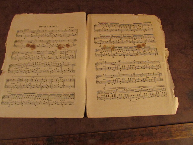 vintage sheet music Select Gems piano-Forte civil war era Evans brothers publish
