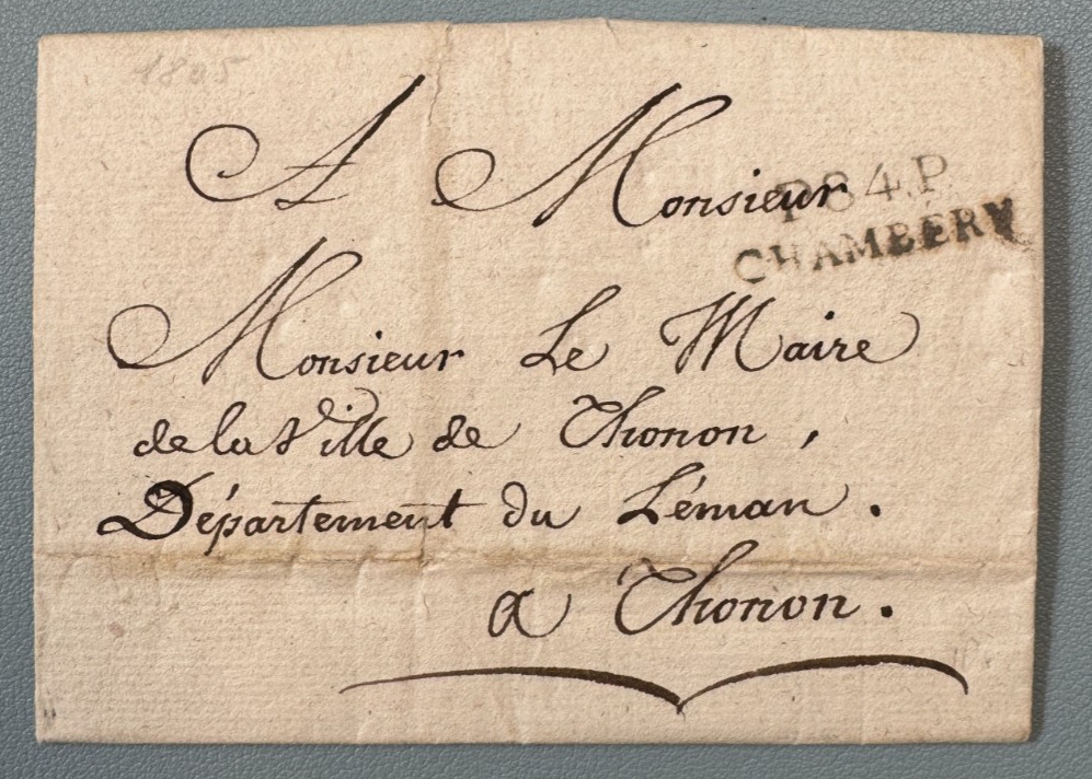 1805 Prepaid From CHAMBERY (Conquered Department Of MONT BLANC) To THONON