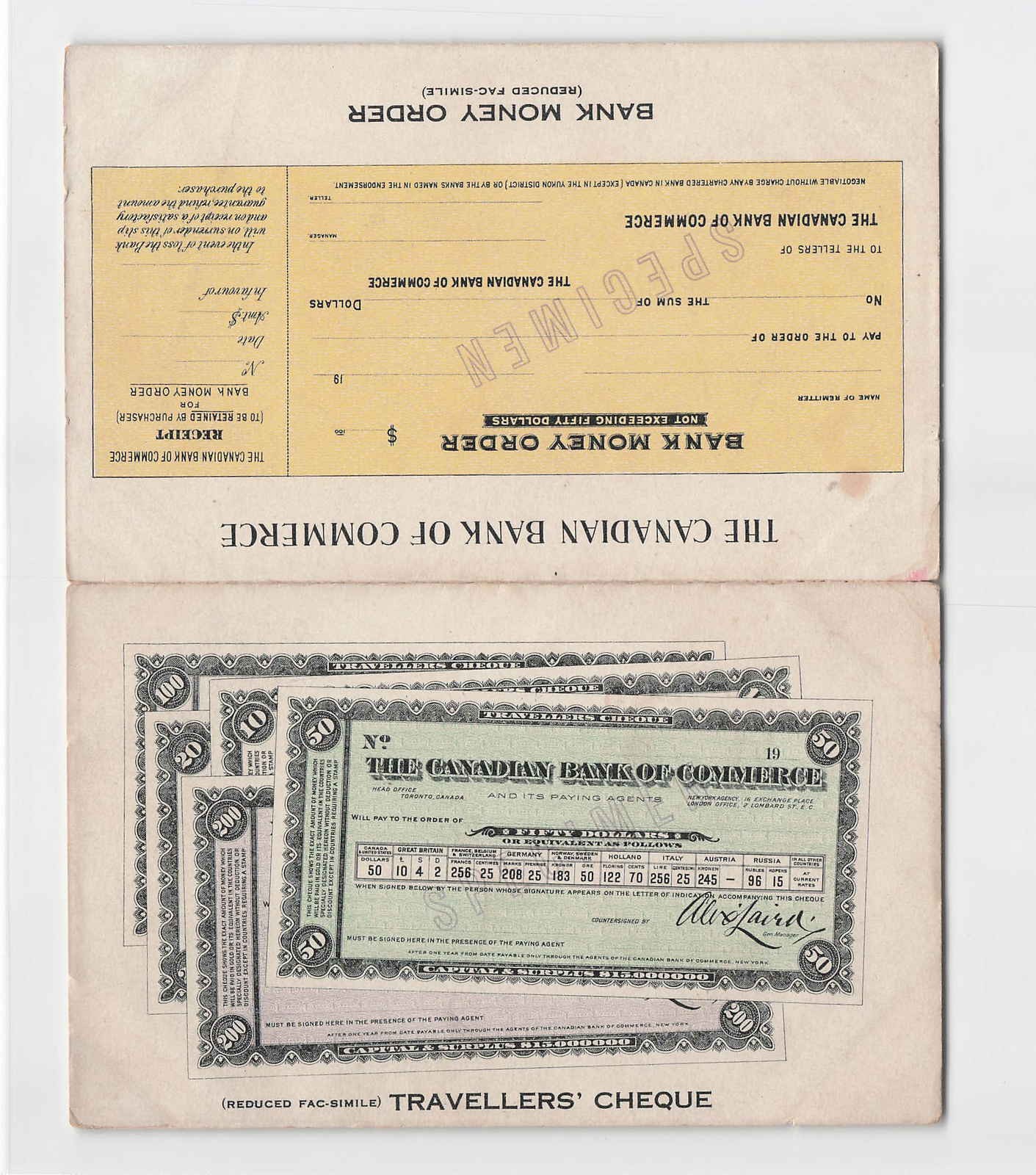 *Canada Traveler�fs Check Instruction Sheet Banknote[D2454]8f0
