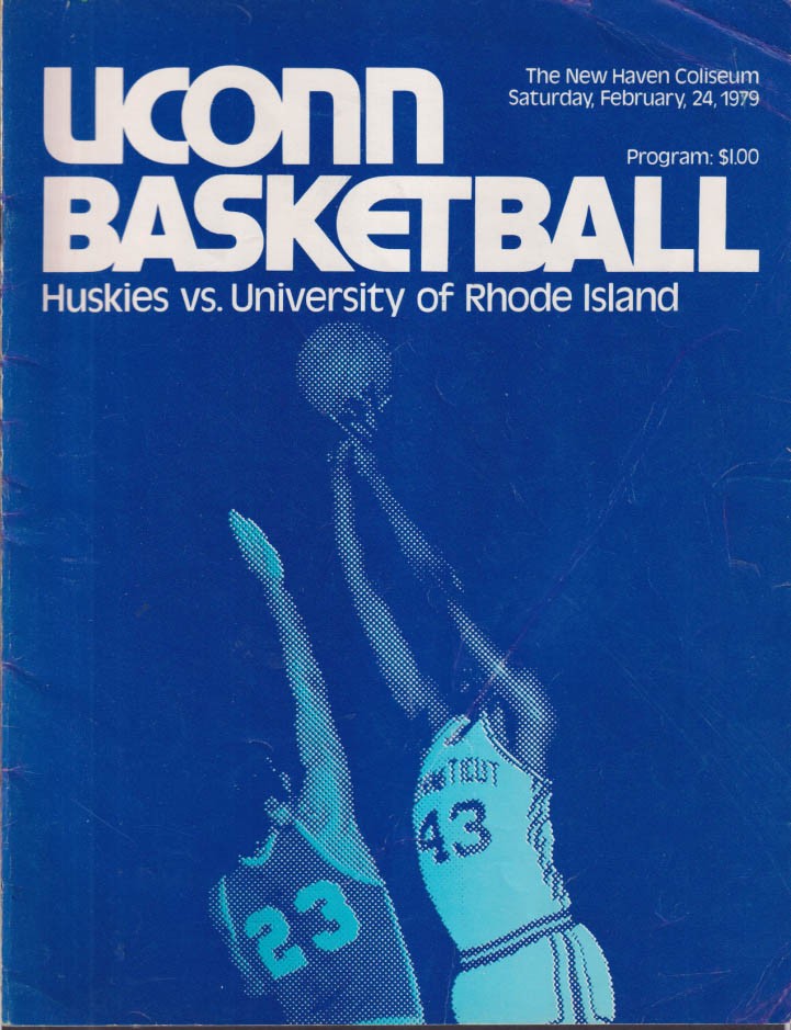 UCONN vs University of Rhode Island Men’s & Women’s Basketball Program 2/24 1979