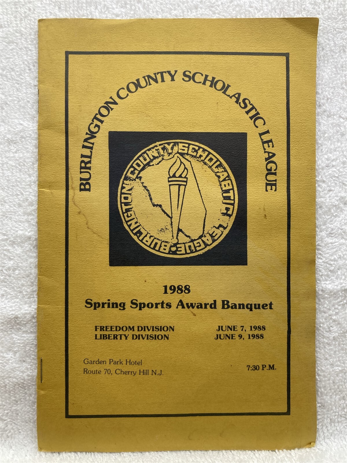1988 Burlington County Scholastic League Spring Sports Award Banquet Program NJ