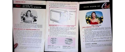 Sears Silvertone TV Owners Manual 4109 1968 Color Television Paperwork