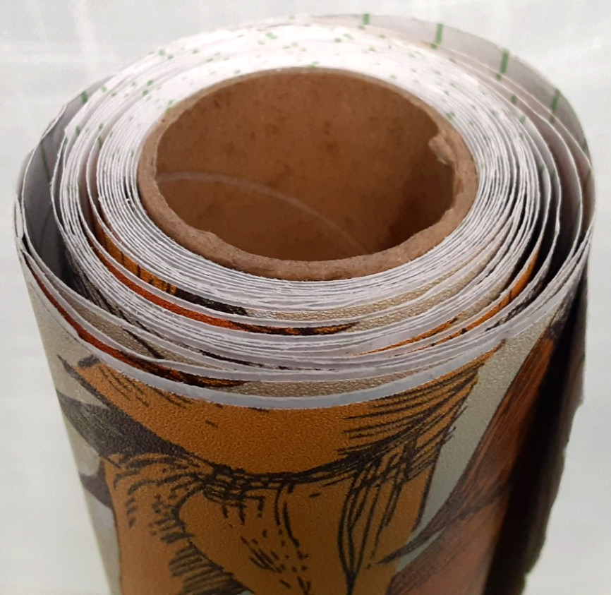 Orange 1970s SUNFLOWERS CONTACT SHELF LINER PAPER ROLL 17-1/2″ X Several Yards