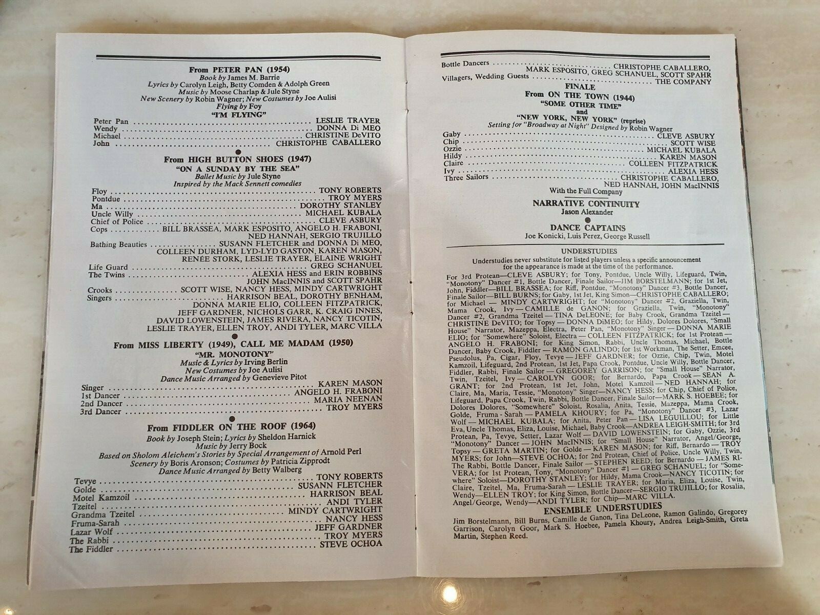 JEROME ROBBINS BROADWAY -SUSANN FLETCHER ANGELO H. FRABONI NANCY HESS SCOTT WISE