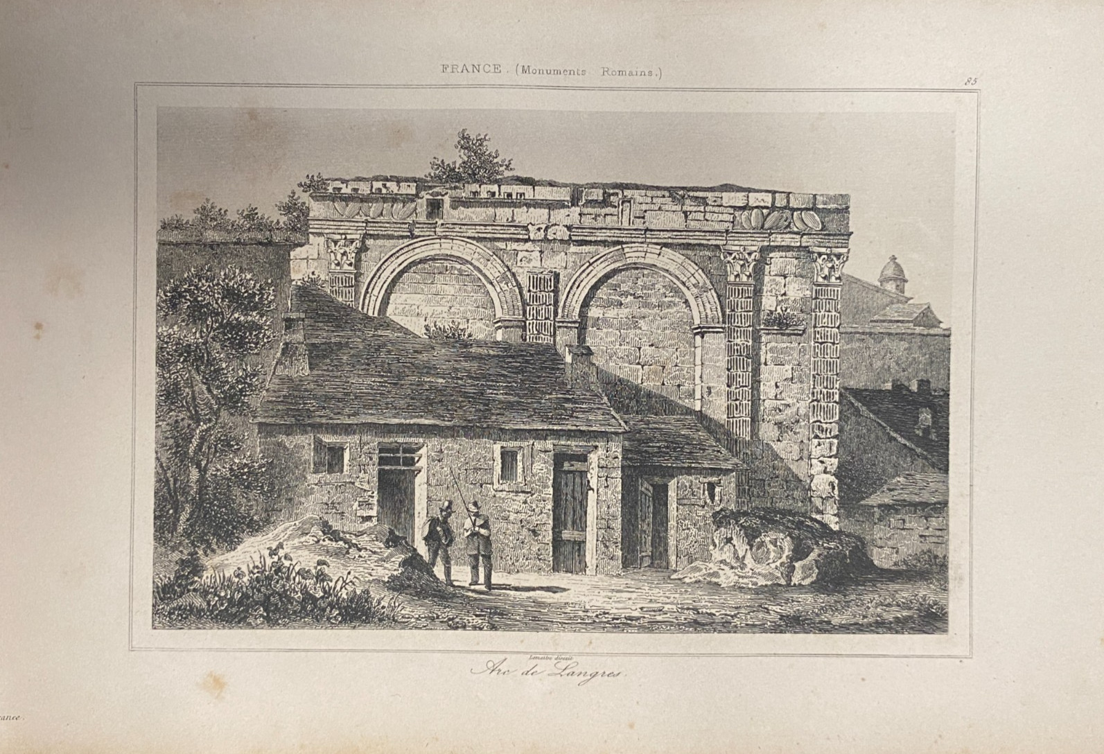 Engraving France “The Arc De Langres”