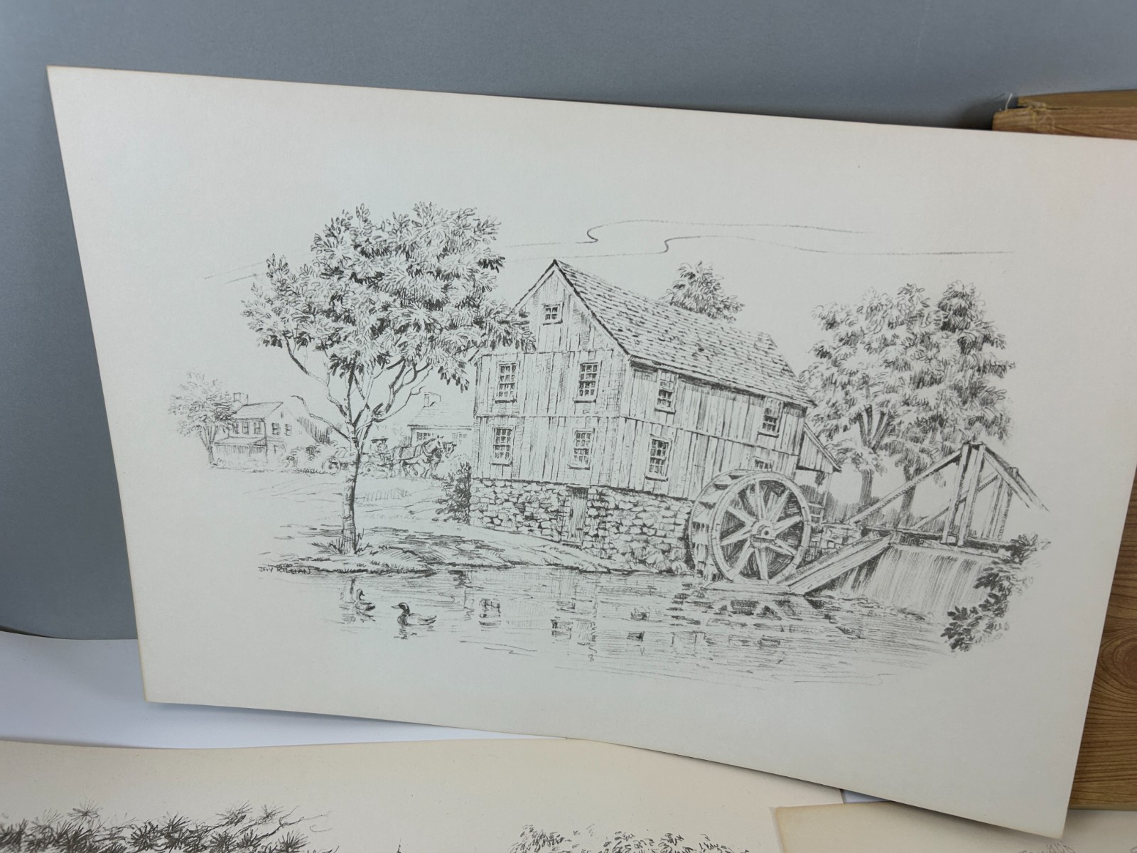 5 Covered Bridges Farmhouses Farms Coloring Pictures Posters Paintables Vintage