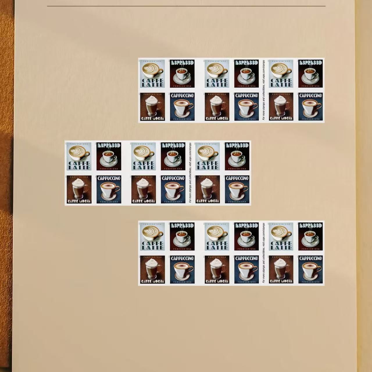 5 Booklets (100 Total) 2021 Forever Espresso Drinks Stamps Mint Unused