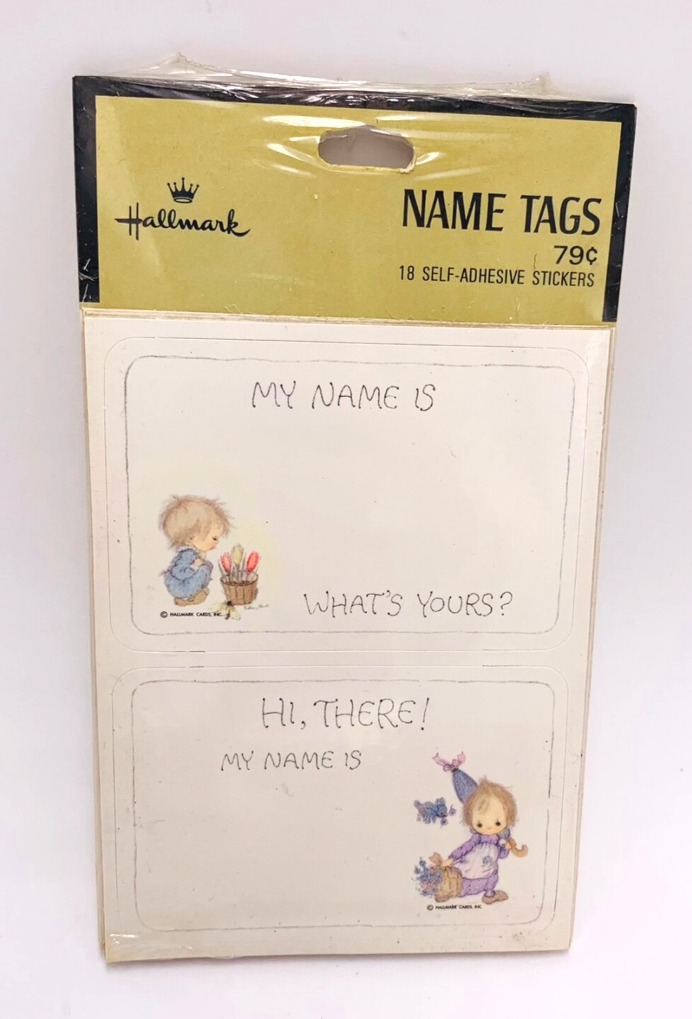 Vintage BETSEY CLARK party NAME TAGS Hallmark Stickers NOS Sealed 70’s-80’s