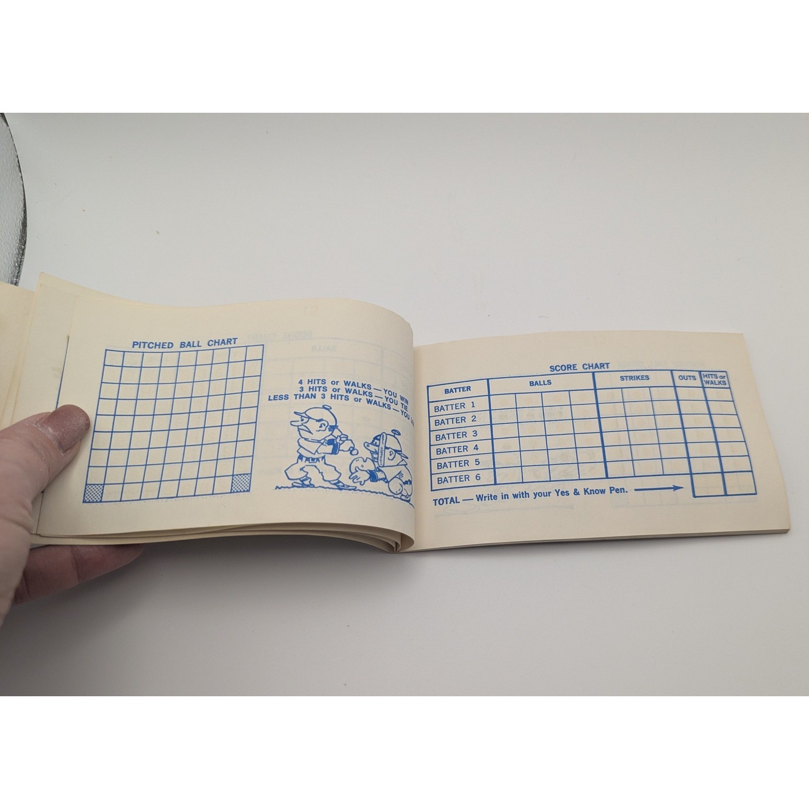 Vintage Yes & Know Invisible Ink Baseball Game Book Lee Publications Printed USA