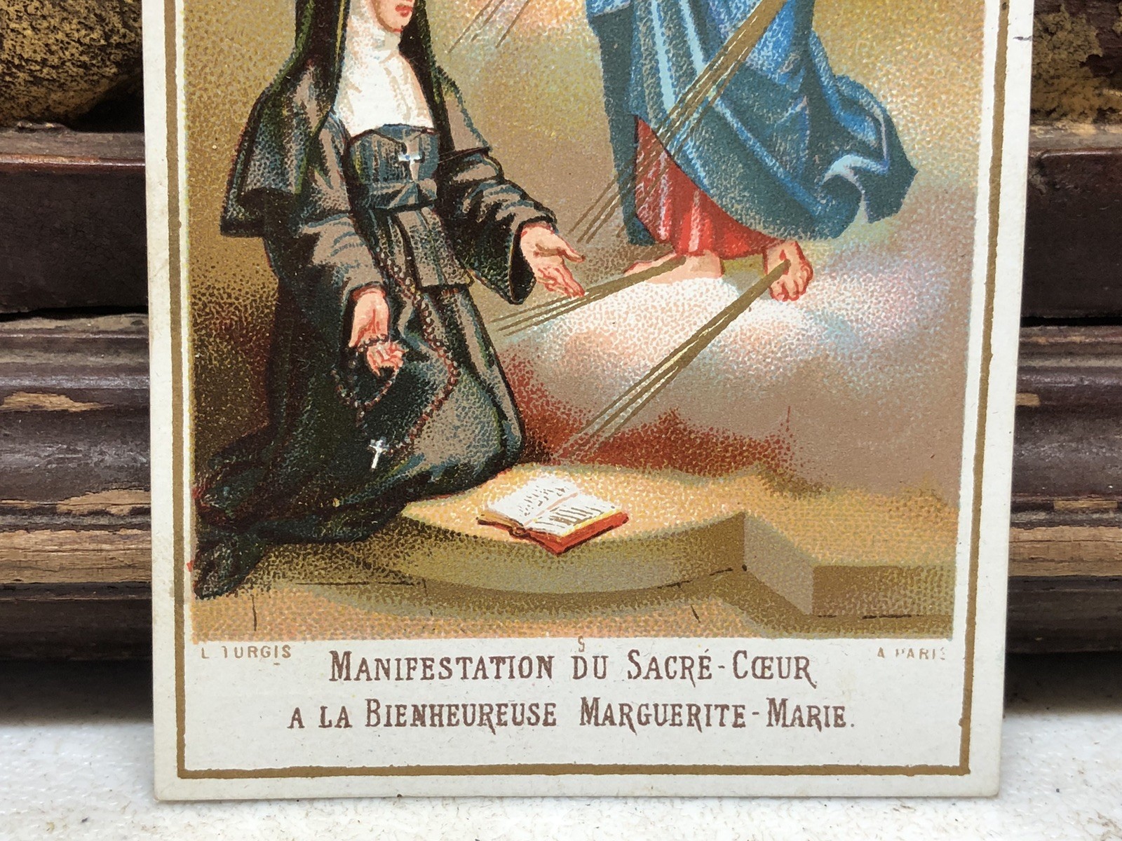 Sacred Heart of Jesus to St Margaret Mary Alacoque L Turgis Paris Catholic Card