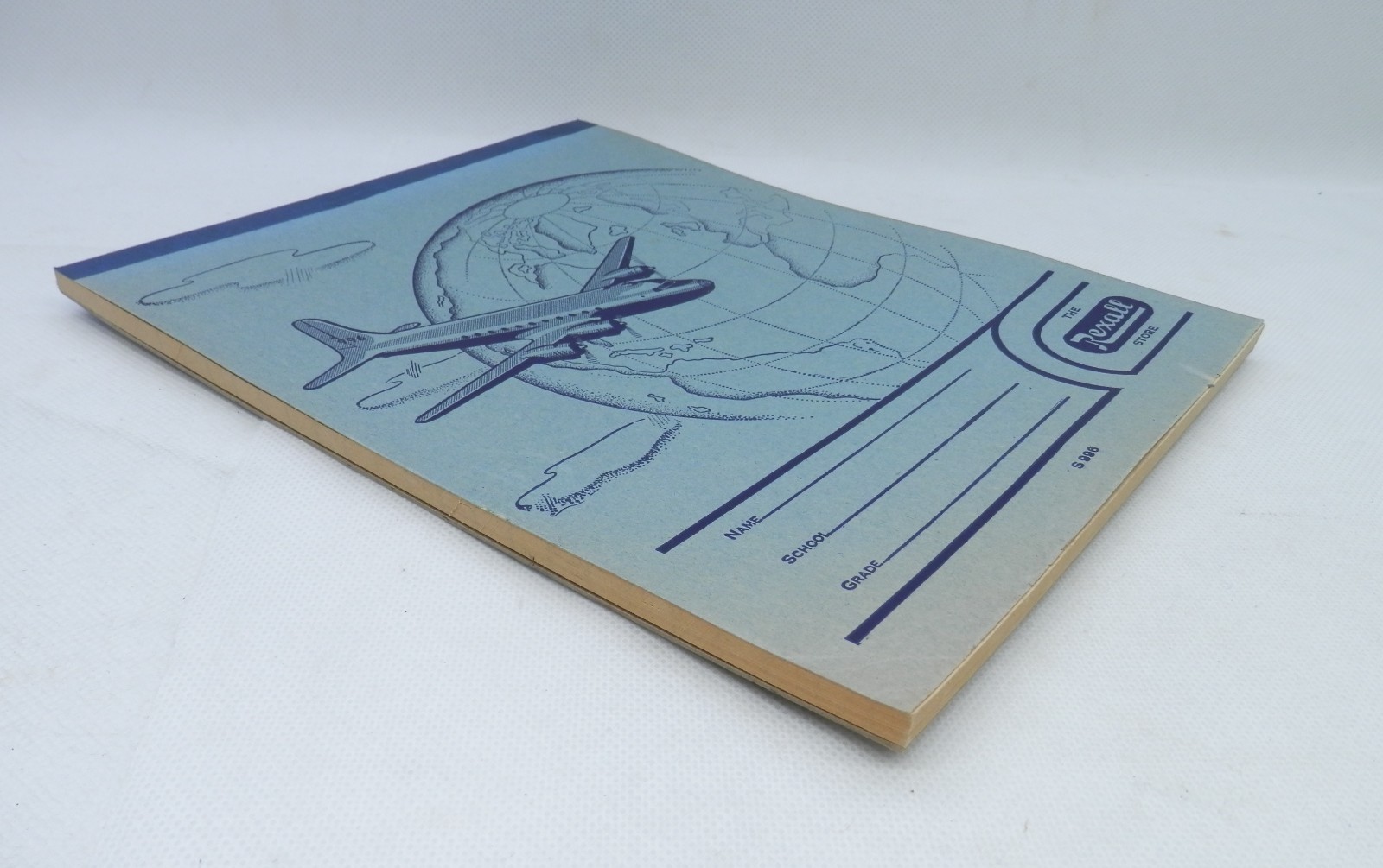 Vintage 1950s Rexall Drug Store Lined Paper Pad Composition Book w/Douglas Plane