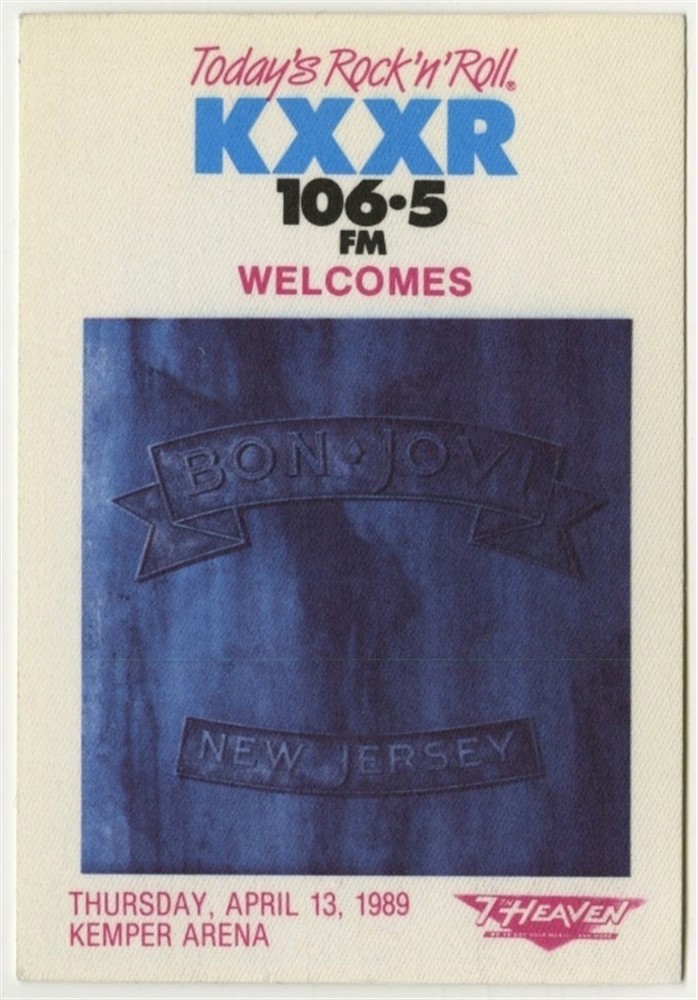 Bon Jovi 1989 New Jersey concert tour Radio KXXR 106.5 FM promo Backstage Pass